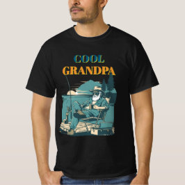 レトロな雰囲気の漁師の桟橋デザイン Tシャツ