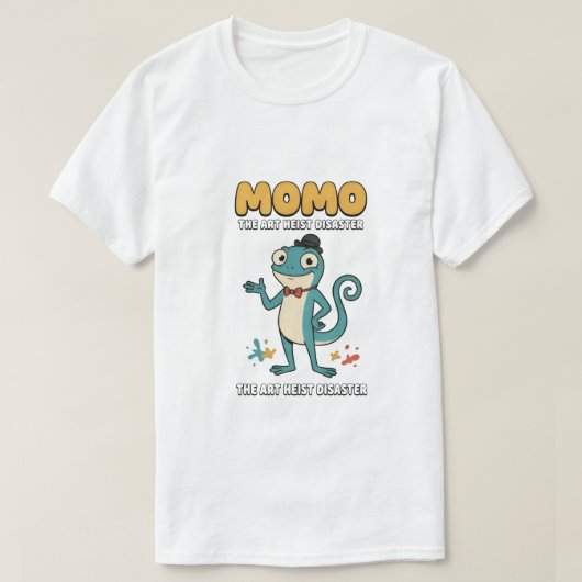 レトロな雰囲気の漫画風猫の美術館強盗Tシャツ | Retro Han Tシャツ (デザイン正面)