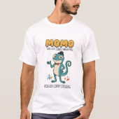 レトロな雰囲気の漫画風猫の美術館強盗Tシャツ | Retro Han Tシャツ (正面)