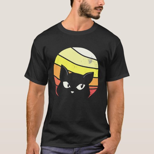 レトロな雰囲気の猫と子猫 Tシャツ (正面)