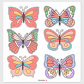 レトロな雰囲気の蝶のカスタムカットビニールステッカー シール (シート)