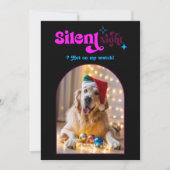 レトロな雰囲気の面白いレトロペット犬のクリスマス写真 シーズンカード (正面)