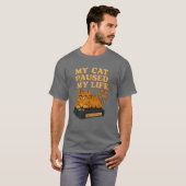 レトロな雰囲気の「My Cat Paused My Life」 80年代 90年代 レトロ Tシャツ (正面フル)