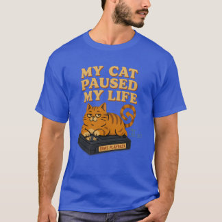 レトロな雰囲気の「My Cat Paused My Life」 80年代 90年代 ヴィンテージ Tシャツ