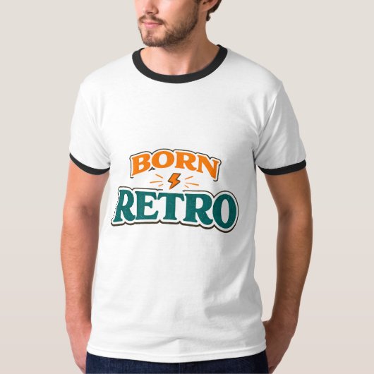 レトロな雰囲気を醸し出す70年代風ライトニングボルトデザインのSl Tシャツ (正面)