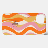 レトロな雰囲気 60年代 ピンク オレンジ 抽象的 Case-Mate iPhoneケース (裏面 (横))