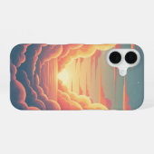 レトロな雲の地平線 iPhone 16ケース (裏面横)