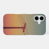 レトロな電柱 iPhone 16ケース (裏面横)