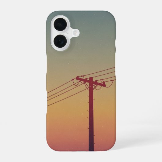 レトロな電柱 iPhone 16ケース (裏面)