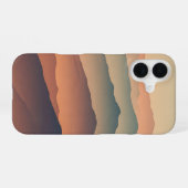 レトロな霧の山々 iPhone 16ケース (裏面横)