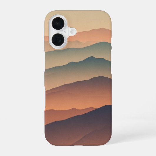 レトロな霧の山々 iPhone 16ケース (裏面)