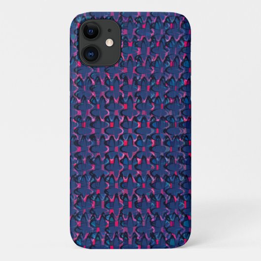 レトロな青とピンクの模様 Case-Mate iPhoneケース (裏面)
