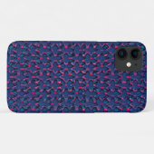 レトロな青とピンクの模様 Case-Mate iPhoneケース (裏面(横))
