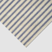 レトロな青と白のストライプのビンテージ フレンチ 薄葉紙 (詳細)