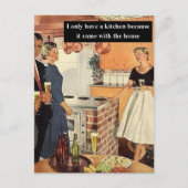 レトロな面白い結婚前パーティー / 新築パーティー ポストカード (正面)