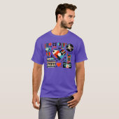 レトロな音楽を愛するオーナメント Tシャツ (正面フル)