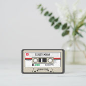 レトロな音楽カセットテープ 名刺 (スタンド正面)