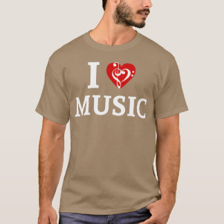 レトロな音楽好きのハート Tシャツ