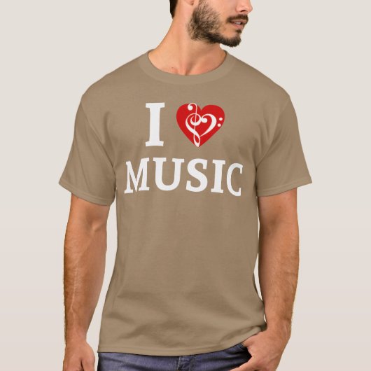 レトロな音楽好きのハート Tシャツ (正面)