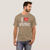 レトロな音楽好きのハート Tシャツ (正面フル)