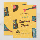 レトロな音楽 招待状 (正面/裏面)