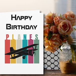 レトロな飛行機と航空の誕生日 シーズンカード
