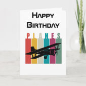 レトロな飛行機と航空の誕生日 シーズンカード (正面)