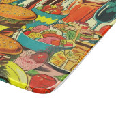 レトロな食品のコミックイラスト カッティングボード (角)