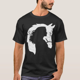 レトロな馬と若い女性 馬を愛する Tシャツ