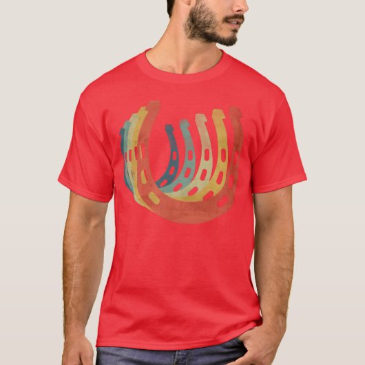 レトロな馬蹄型ビンテージカラーがおもしろい Tシャツ (正面)