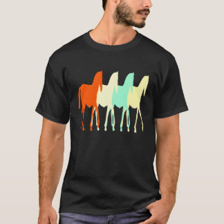 レトロな馬 かわいい 馬好き おもしろい Tシャツ