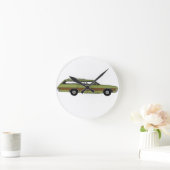 レトロな駅馬車 ラウンド壁時計 (ホーム)