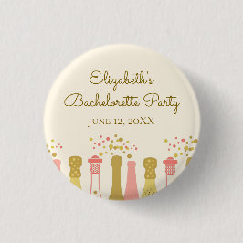 レトロな魅力あふれる1960年代風シャンパン ブライズシャワー 缶バッジ