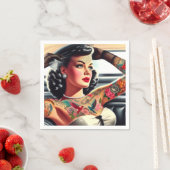 レトロな魅力のタトゥー・ピンアップ スタンダードカクテルナプキン (インサイチュ)