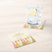 レトロな魅力満載の1960年代シャンパンパーティー スクエアペーパーコースター (インサイチュ)