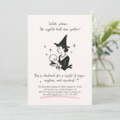 レトロな魔女と水晶玉のハロウィンパーティー 招待状 (スタンド正面)