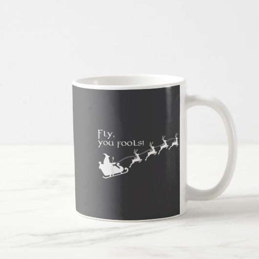 レトロな魔女の魔法使い 飛べ愚か者たち クリスマスのそり コーヒーマグカップ (右)