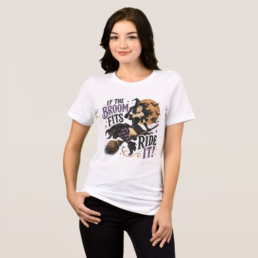 レトロな魔女 トライブレンドTシャツ (正面全面)
