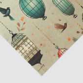 レトロな鳥かご と 飛ぶ鳥のデコパージュ 薄葉紙 (詳細)