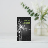 レトロな鳥が枝に + グラファイト 名刺 (スタンド正面)