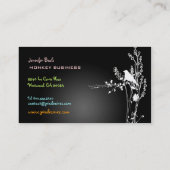 レトロな鳥が枝に + グラファイト 名刺 (裏面)