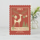 レトロな鹿のスカンジナビアスタイル シーズンカード (スタンド正面)