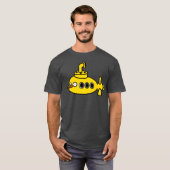 レトロな黄色い鳥の潜水艦 Tシャツ (正面フル)