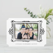 レトロな黒いモダンドードル写真フレーム採用 案内状 (スタンド正面)