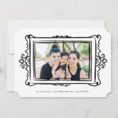 レトロな黒いモダンドードル写真フレーム採用 案内状 (正面)