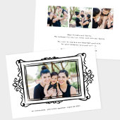 レトロな黒いモダンドードル写真フレーム採用 案内状