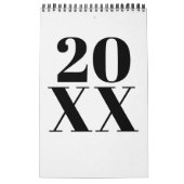レトロな黒と白のタイポグラフィ 写真なし 2026年 カレンダー (カバー)