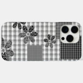レトロな黒と白のパッチワークの田舎風パターン Case-Mate iPhoneケース (裏面 (横))