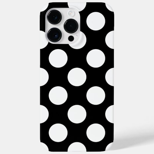 レトロな黒と白の水玉模様 Case-Mate iPhoneケース (裏面)