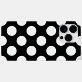 レトロな黒と白の水玉模様 Case-Mate iPhoneケース (裏面 (横))